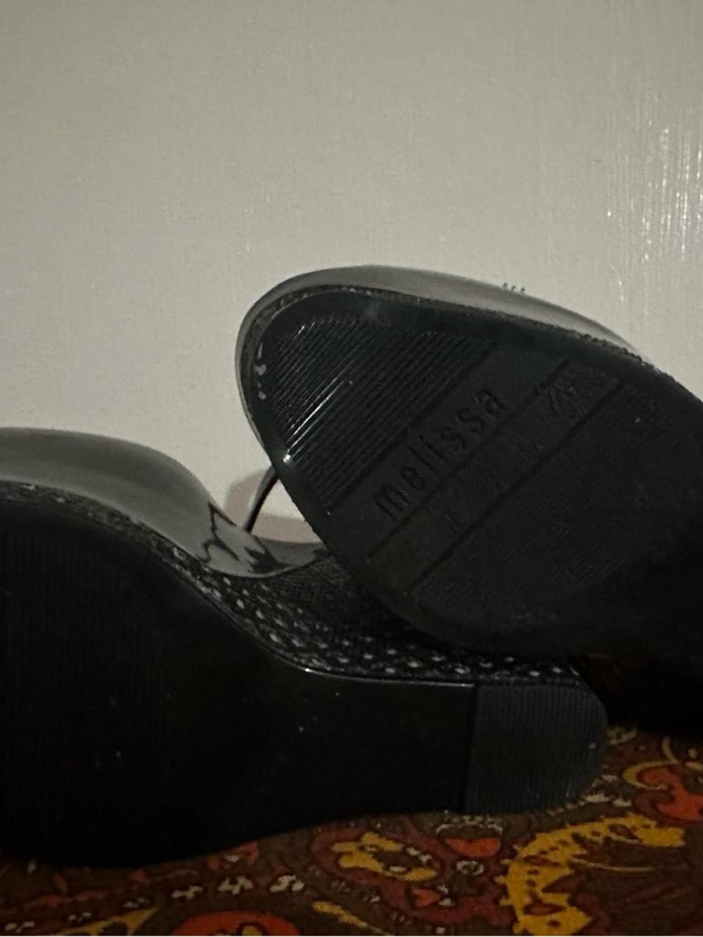 Melissa Black Fringe Platform Wedge Sandals - Picture 4 of 4